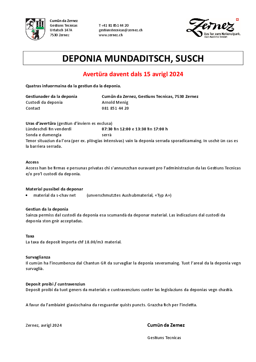 DEPONIA MUNDADITSCH, SUSCH