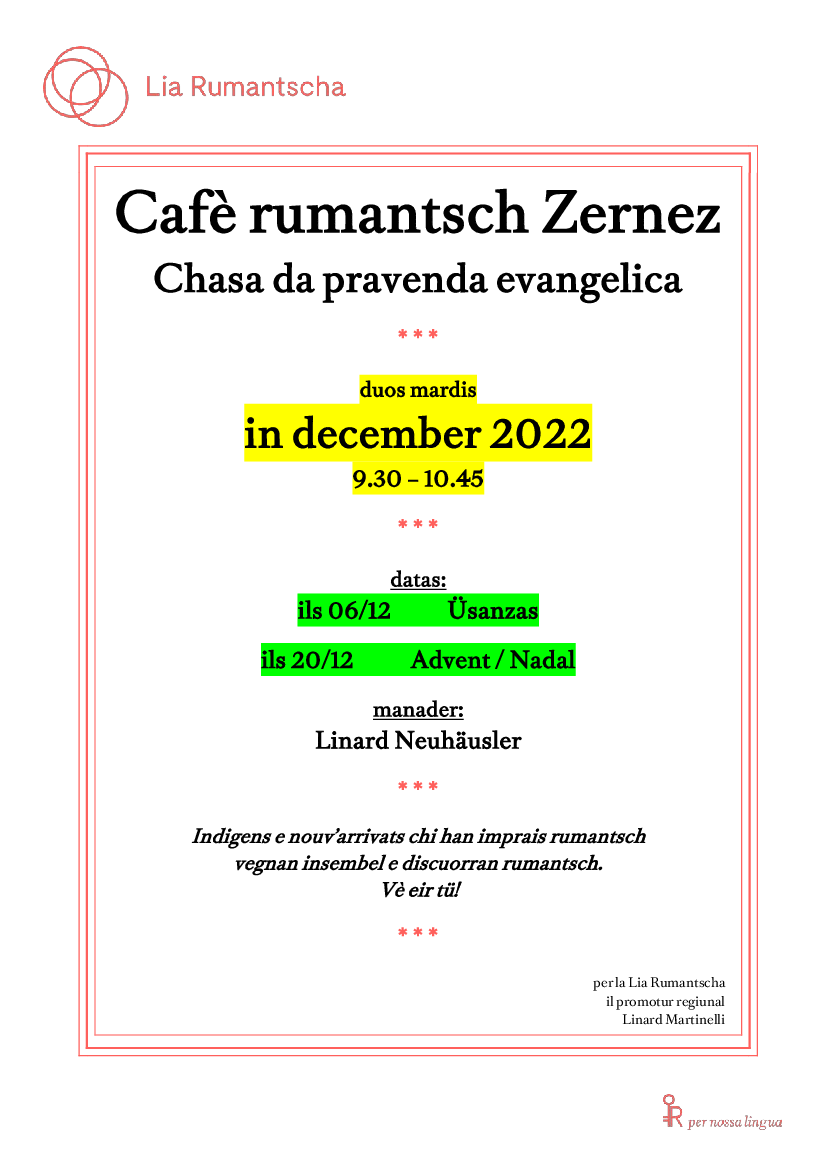 Cafè rumantsch a Zernez