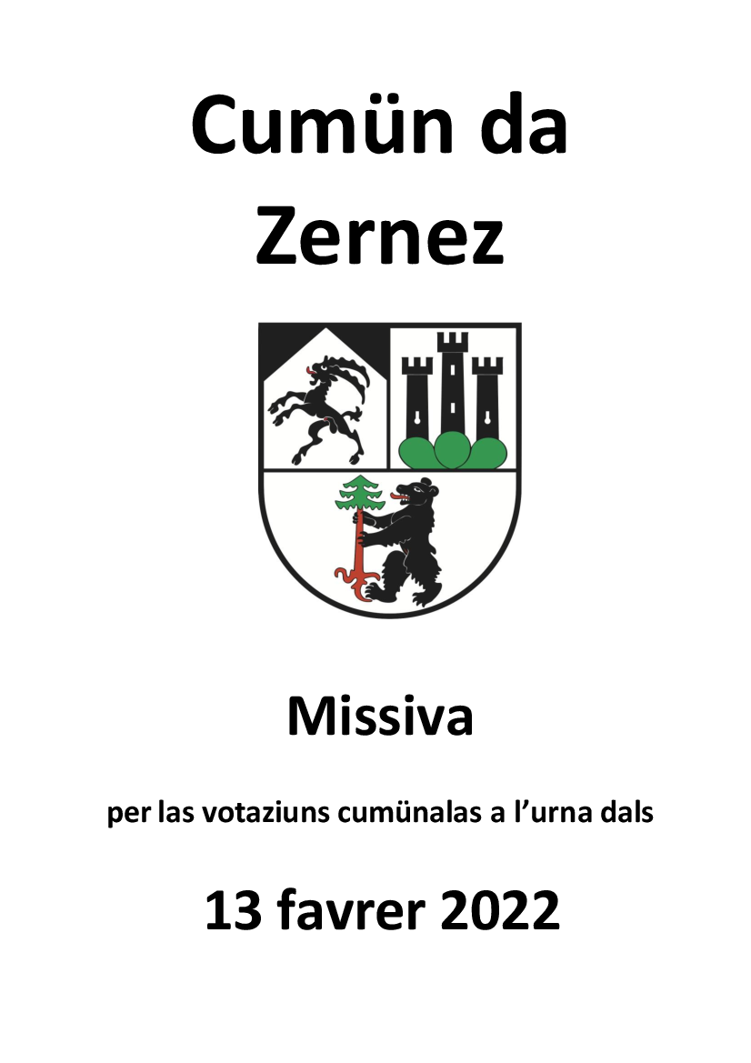 Missiva - elecziuns cumünalas a l'urna 13-02-2022