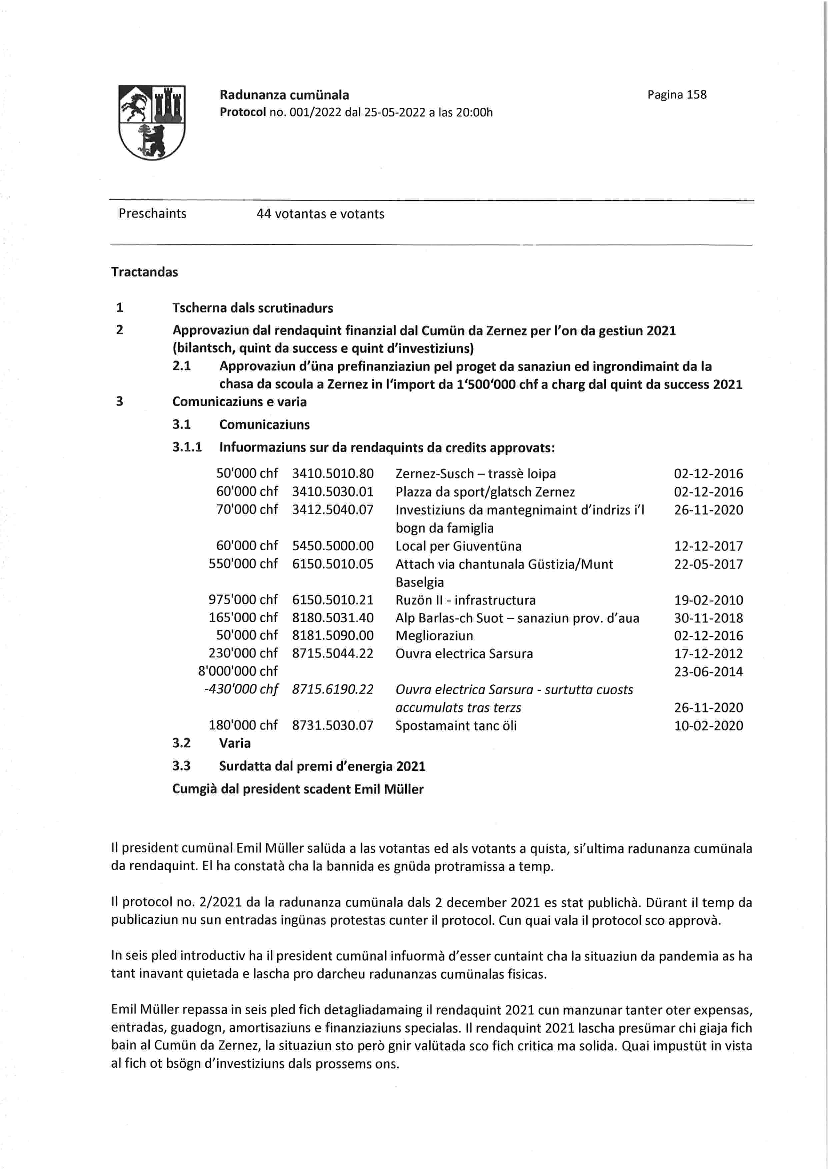 Protocol radunanza cumünala 01-2022 dals 25-05-2022